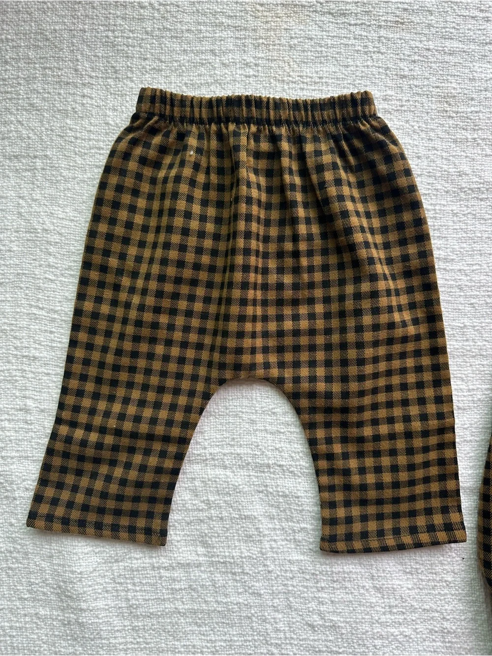 Rylee + Cru Women's Double Breasted Blazer - Chartreuse Plaid & baby pants match